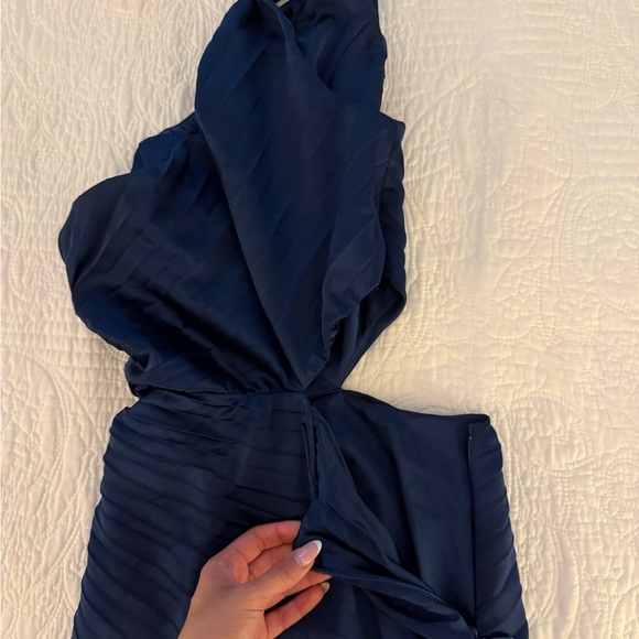 Abercrombie & Fitch Deep Blue One-Shoulder Dress - Picture 3 of 5
